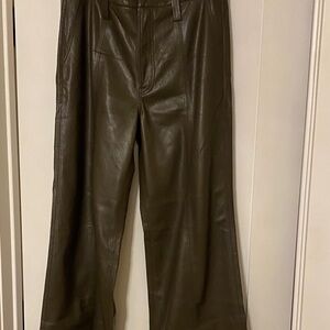 7 For All Mankind Olive Leather Pants